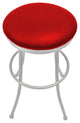Peyton Fire Red 35inch Extra Tall White Frame Swivel Bar Stool