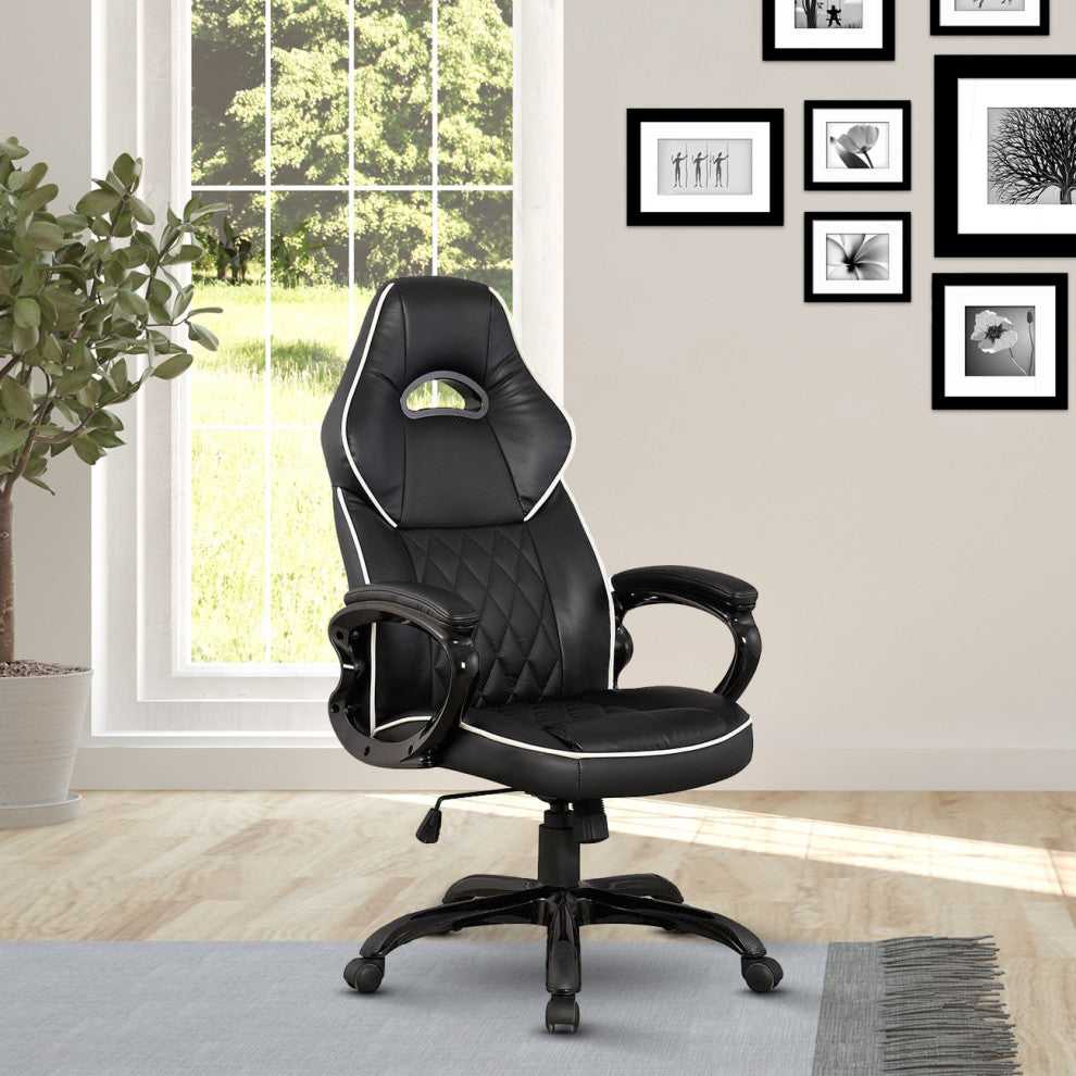 Techni Mobili High Back Executive Sport Race Office Chair. Color: Black