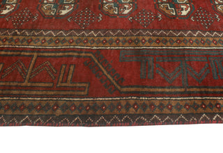Fine Vintage Distressed Kwasi Red/Charcoal Runner, 4'0 x 8'5