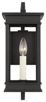 Cupertino 1-Light Outdoor Small Bracket Wall Lantern Sconce, Textured Black