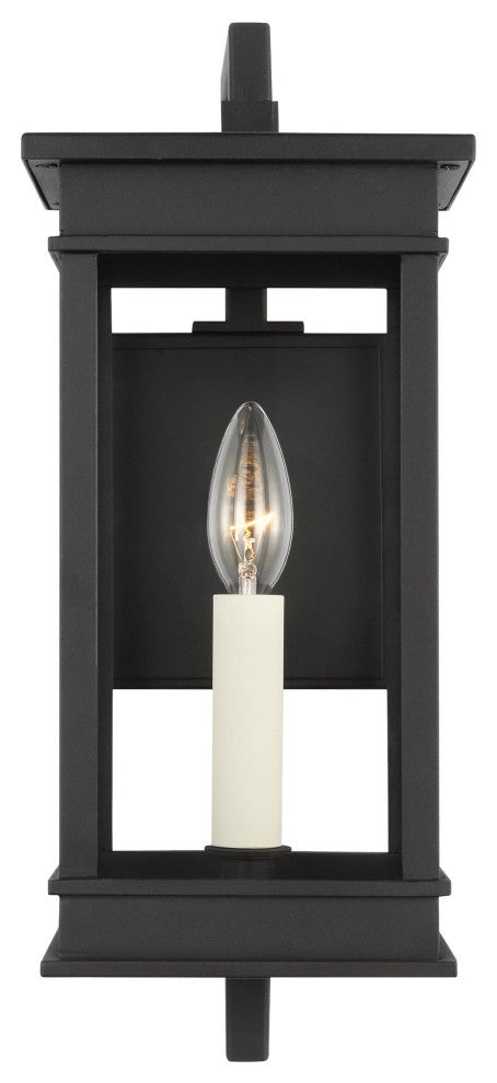 Cupertino 1-Light Outdoor Small Bracket Wall Lantern Sconce, Textured Black