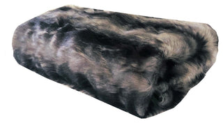 Plutus Brandy Gray Faux Fox Throw Blanket, 60x96