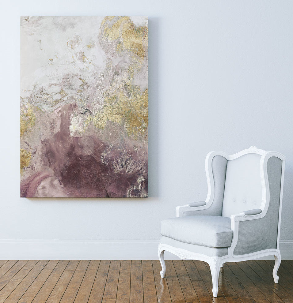 "Ocean Splash II Burgundy Version" Museum Mounted Canvas Print, 16"x20"