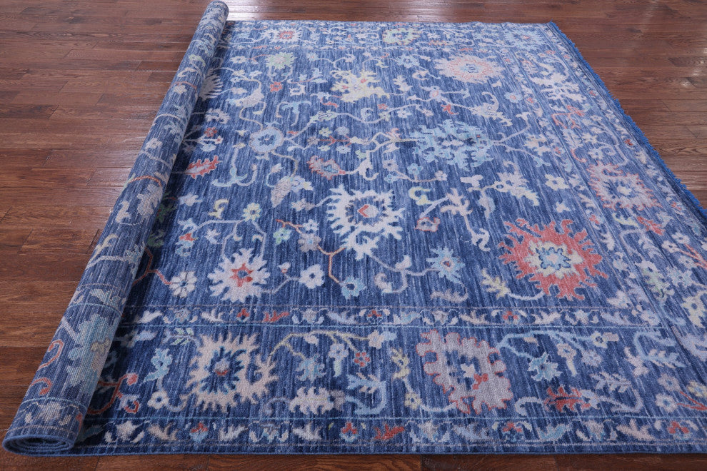 Hand-Knotted Turkish Oushak Wool Rug 9' 4" X 11' 10" - Q13311