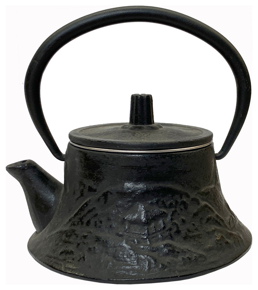 Handmade Quality Asian Cast Iron Teapot Shape Display Art Hws2372
