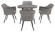Endeavor 5 Piece Outdoor Patio Wicker Rattan Dining Set Gray Gray