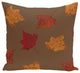 Dancing Leaves Flower Print Pillow, Brown, 26"x26"
