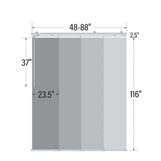 Lizbeth 4-Panel Track Extendable Vertical Blinds 48-88"W