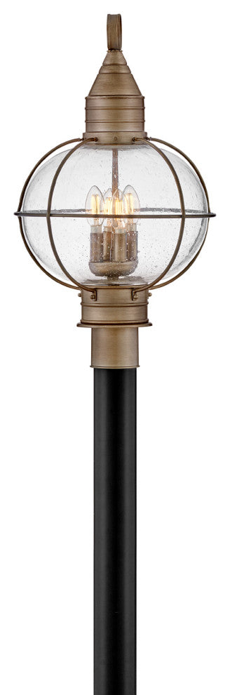 Hinkley Cape Cod 23.75" Large Post/Pier Mount Onion Lantern, Burnished Bronze