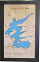 Raquette Lake, New York-Wood Lake Map, Large Framed