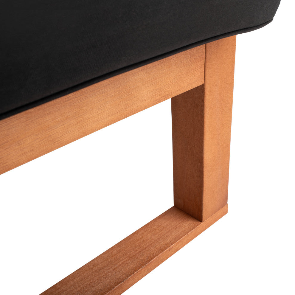 Safavieh Solano Sunlounger, Natural Wood/Black