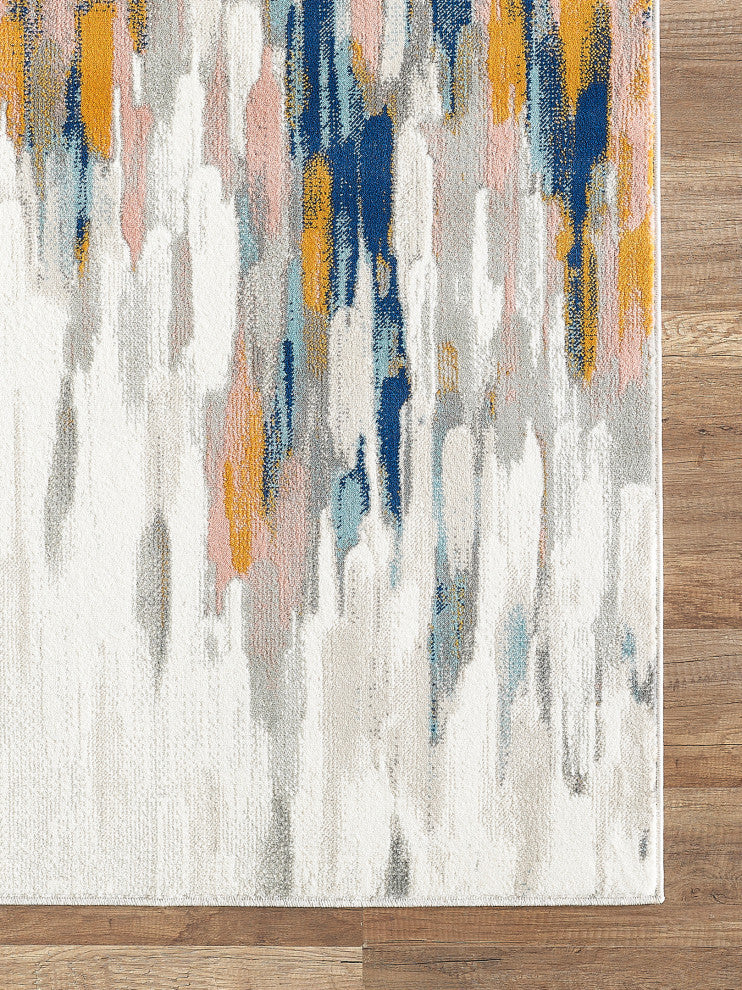 Abani Porto PRT140A Contemporary Orange and Blue Abstract Area Rug