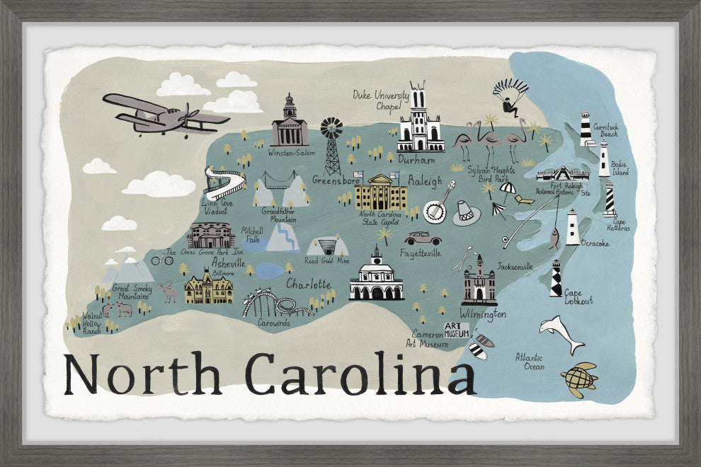 "To North Carolina II" Framed Painting Print, 12x8