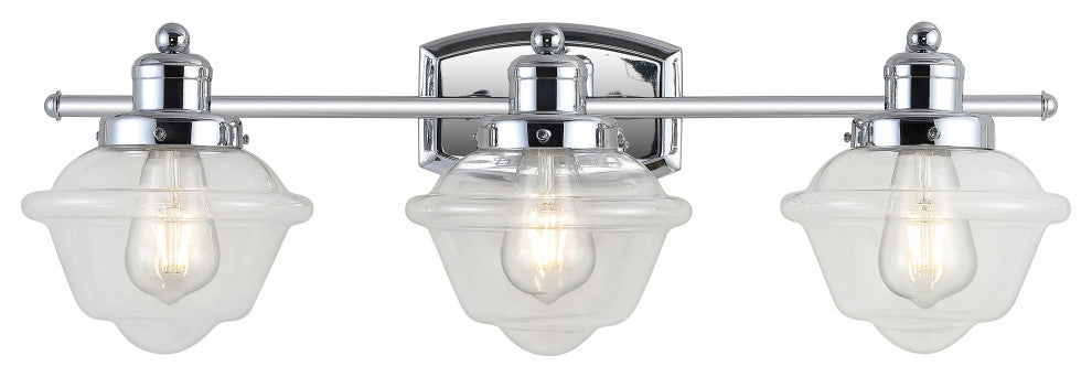 Orleans Iron LED Vanity Light, Chrome, 3 Bulb