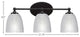Capri 3-Light Bath Bar, Matte Black/Clear Ribbed
