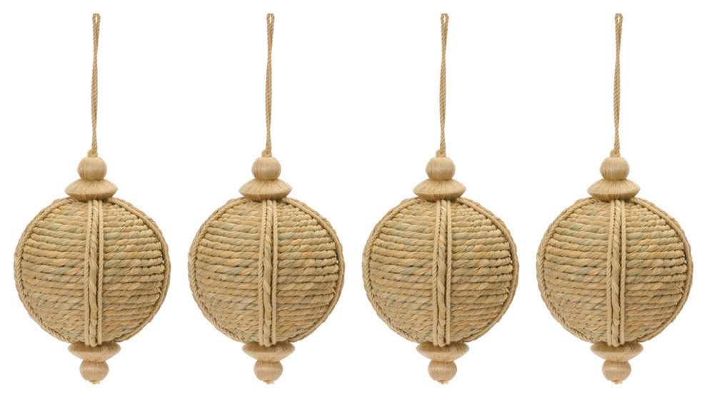 Jute Onion Ornament, Set of 4