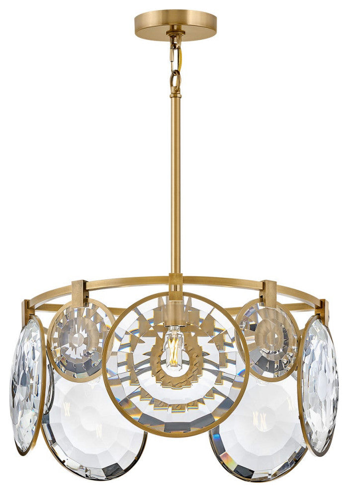 Fredrick Ramond Nala Small Convertible Chandelier, Heritage Brass