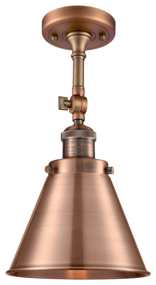 Appalachian 1-Light Semi-Flush Mount, Antique Copper, Antique Copper
