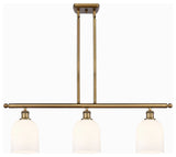 Ballston-Bella 3-Light 36" Stem Island Light, Brushed Brass, Gloss White