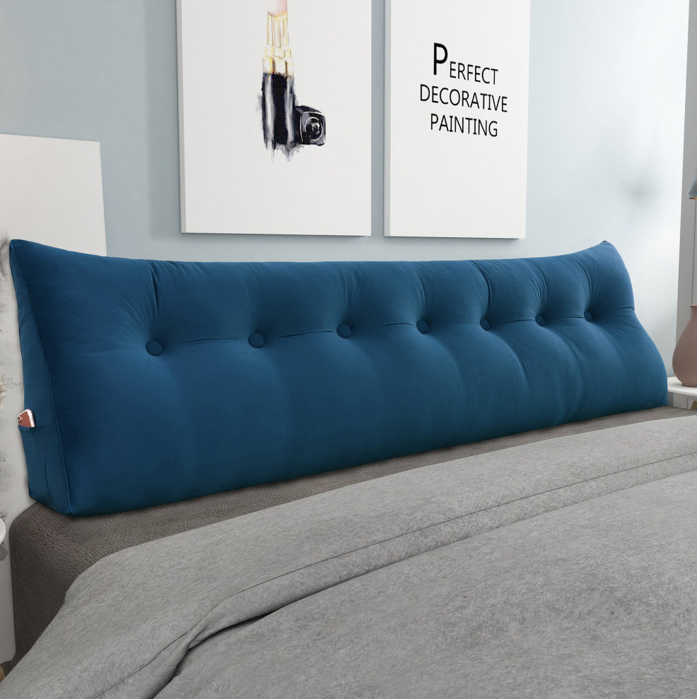 WOWMAX Bed Wedge Pillow Back Support Cushion Dorm Hostel Bed Headboard Pillow, 79x20x8