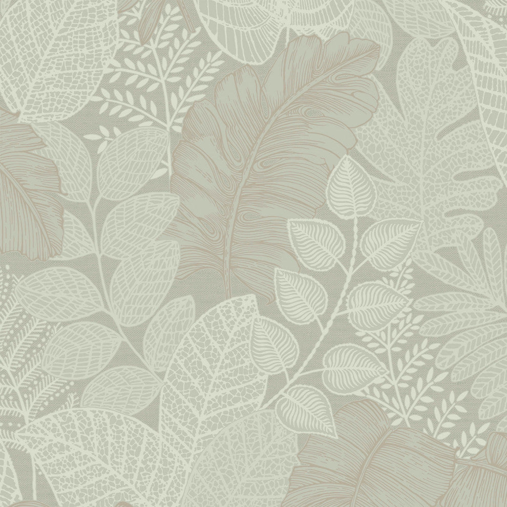 Superfresco Easy Scattered Leaves Wallpaper, Sage Green