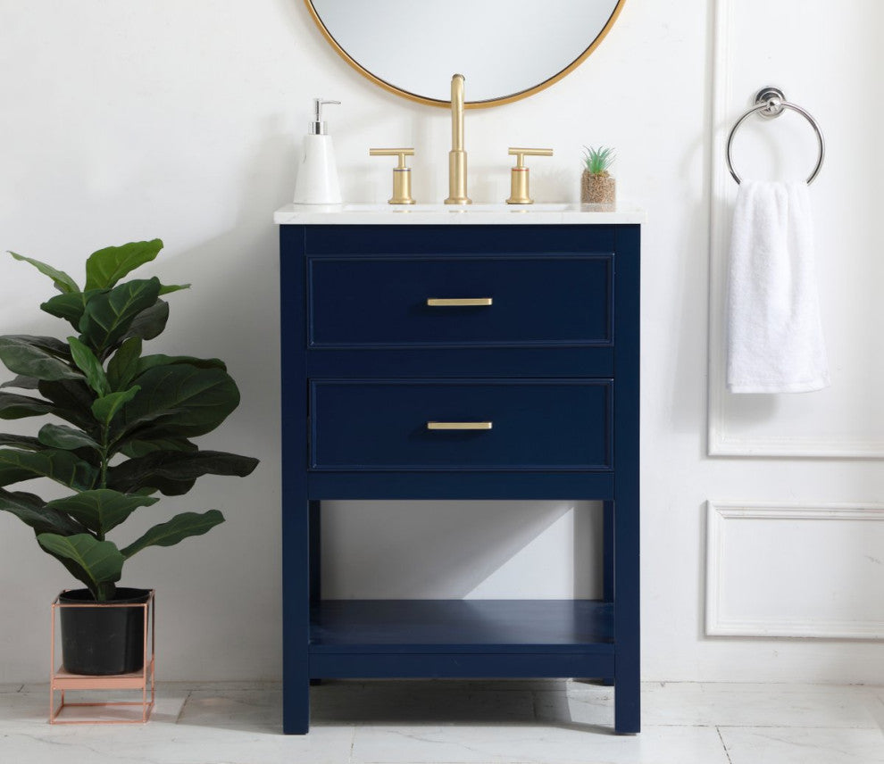 Home Living 24" Single Bathroom Vanity, Blue