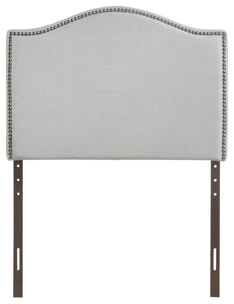 Modway Bedroom Curl Twin Nailhead Upholstered Headboard, Sky Gray
