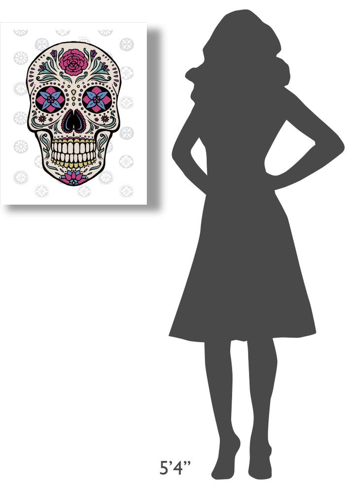 "Sugar Skull I on Gray" Digital Paper Print by Janelle Penner, 22"x26"