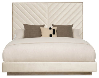 Chevron Tufted Upholstered King Bed