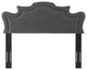 Headboard, Full Queen Size, Charcoal Gray, Velvet, French, Mid Century