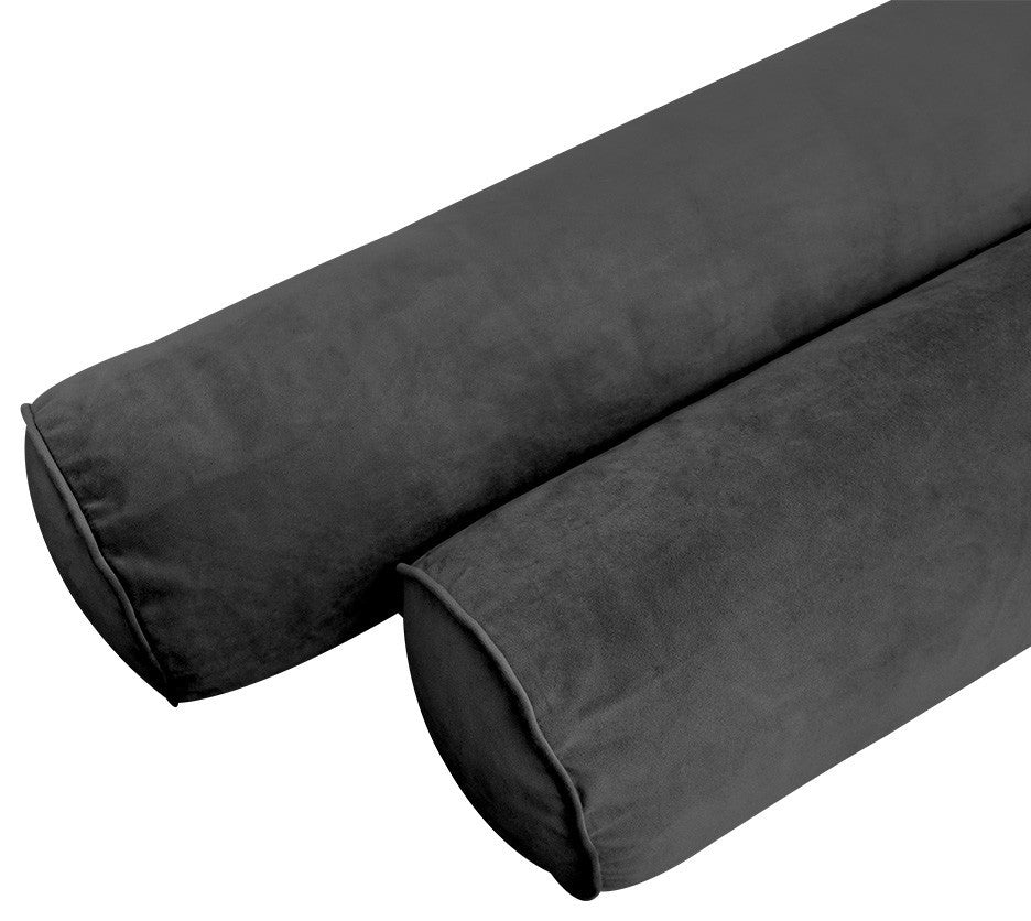 STYLE V6 TwinXL Velvet Pipe Trim Indoor Daybed Bolster Pillow |COVER ONLY| AD350