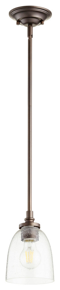 Quorum International 3122-2 Rossington 5"W Mini Pendant - Aged Brass / Clear