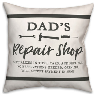 Dads Repair Shop 18x18 Spun Poly Pillow