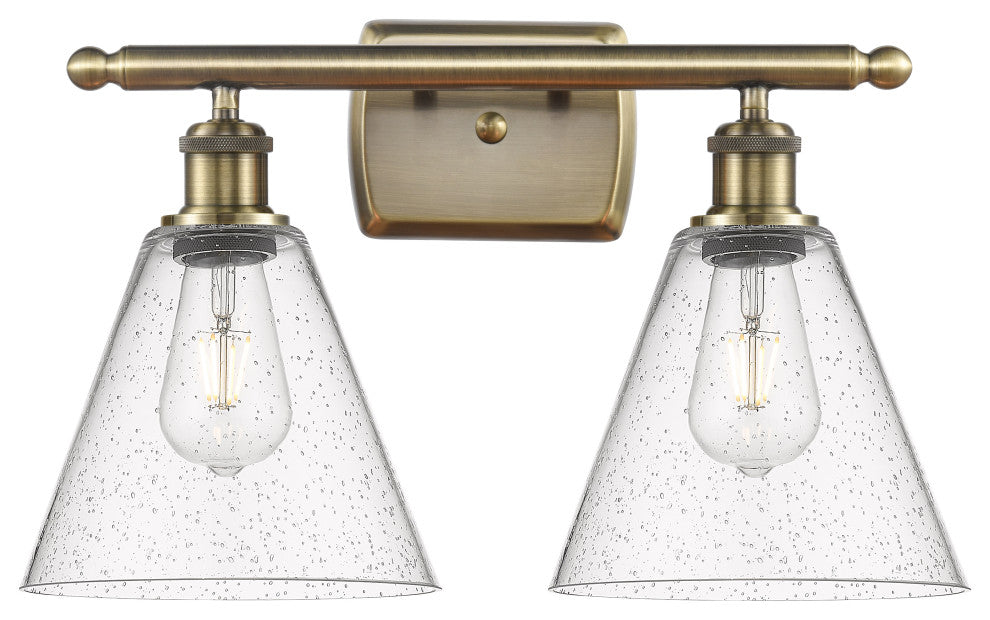 Innovations 516-2W-AB-GBC-84-LED 2 Light Bath Vanity Light, Antique Brass