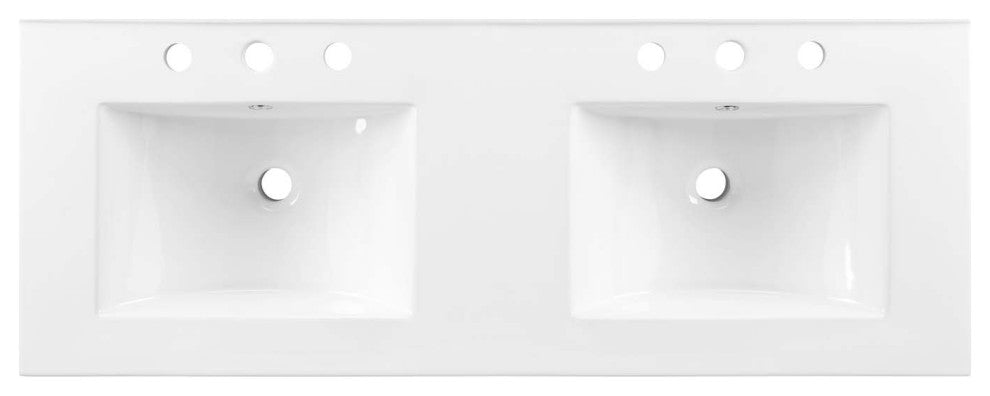 Chaucer 48" Double Sink Bathroom Vanity - Black White