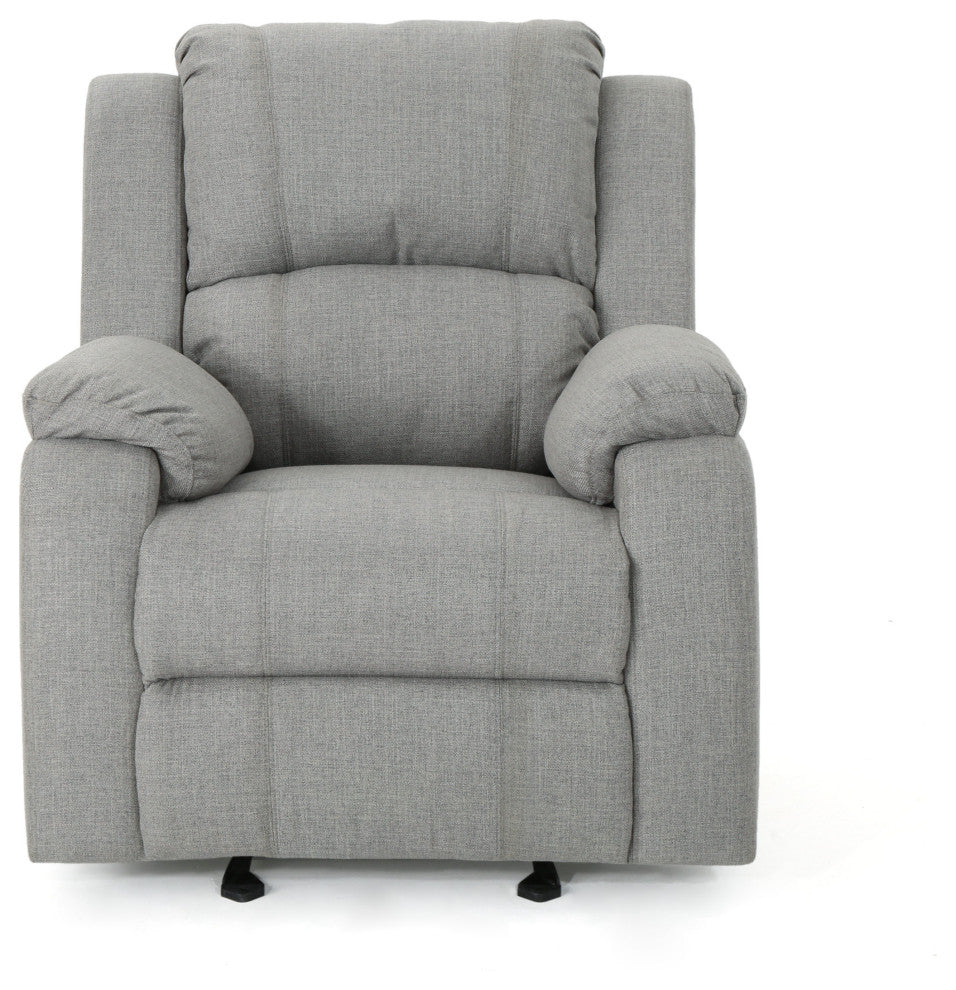 GDF Studio Scarlett Classic Fabric Gliding Recliner Chair, Gray