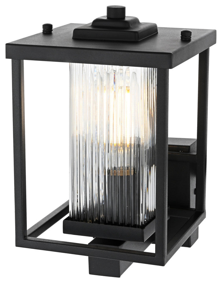 Home Living 7" Outdoor Wall Sconce, Black