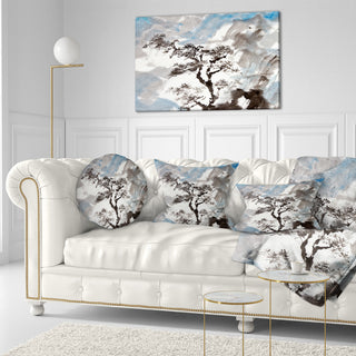 Chinese Pine Tree Trees Throw Pillow, 12"x20"