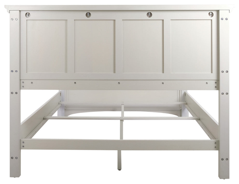 Farmhouse Basics Queen Bed Set 3/CTN, Rustic White Finish