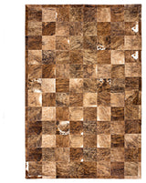 Cowhide Patchwork Rug, Ares, Jasper, 6'x9'