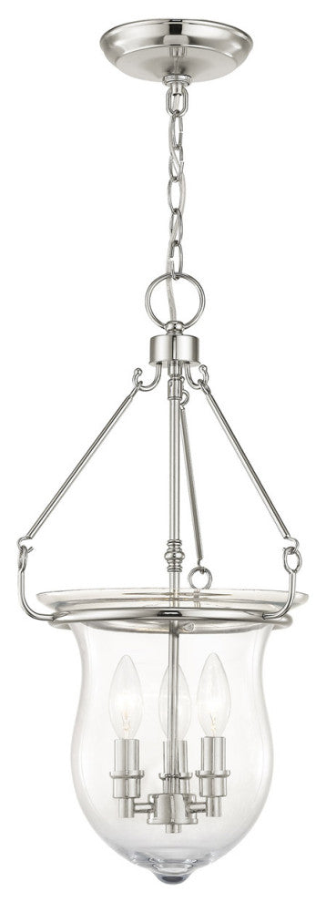 Livex 50296-35 3-Light Polished Nickel Pendant, Polished Nickel