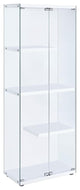 Bowery Hill 68"H Contemporary 3-Shelf Glass Display Cabinet in Clear