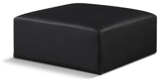Cube Upholstered Modular Component, Black, Vegan Leather, Ottoman