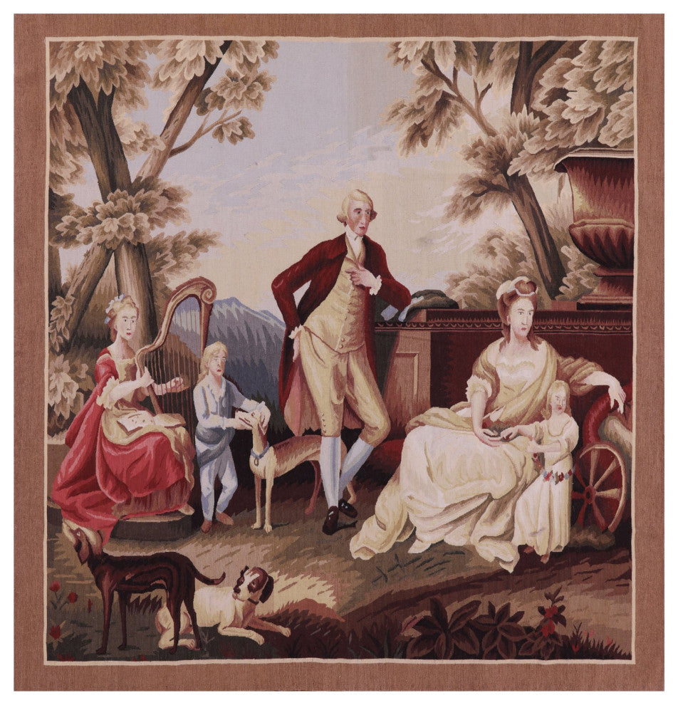 6' 0" X 6' 2" George Washington Tapestry Handmade Rug Q4598