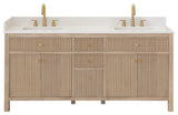 Cerrito Bathroom Vanity, Natural Oak, 72" Double, without Mirror