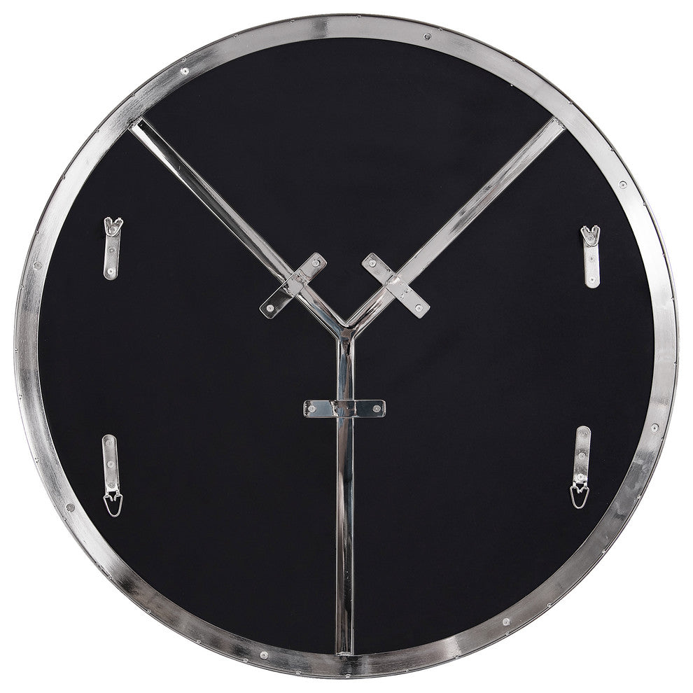 .-    Lyra 30-in Round Accent Mirror - Polished Nickel