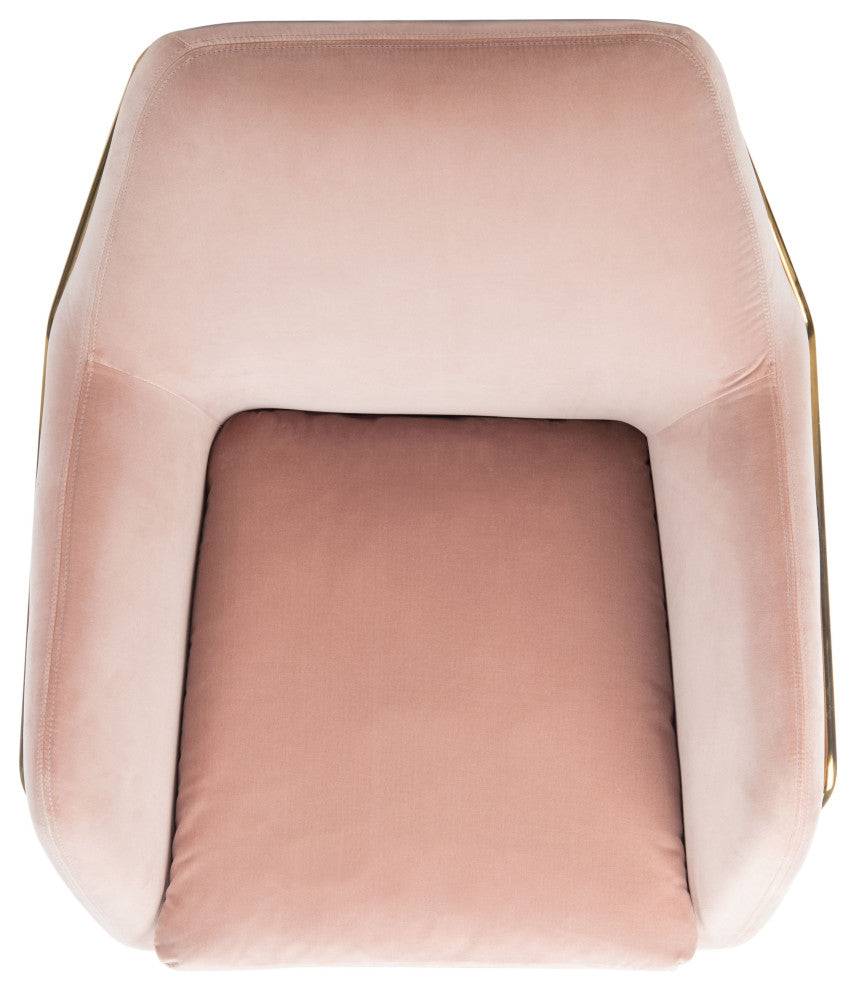 Safavieh Couture Misty Metal Frame Accent Chair, Blush