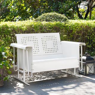 Bates Loveseat Glider, White