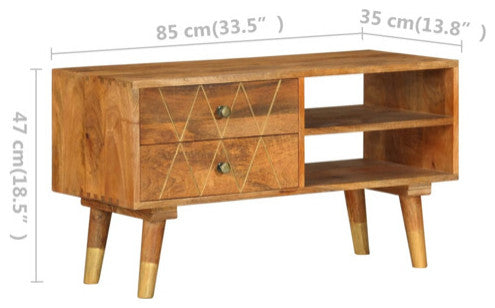 vidaXL TV Stand TV Unit Sideboard TV Console Media Cabinet Solid Mango Wood