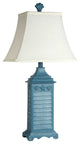 Beach House Blue Table Lamp with Matching Finial
